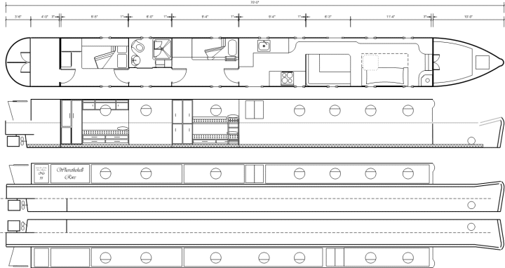 Narrowboat Plans for Model Boat